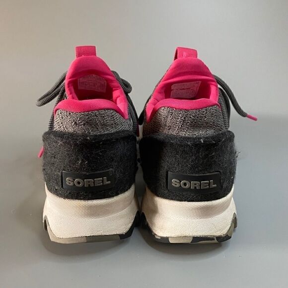 Sorel Kinetic Lace Sneakers Impact Grey Quarry Pink Laces 7.5 - Picture 4 of 6